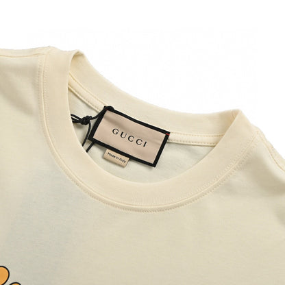 Gucci White T-Shirt with Dragon Graphic