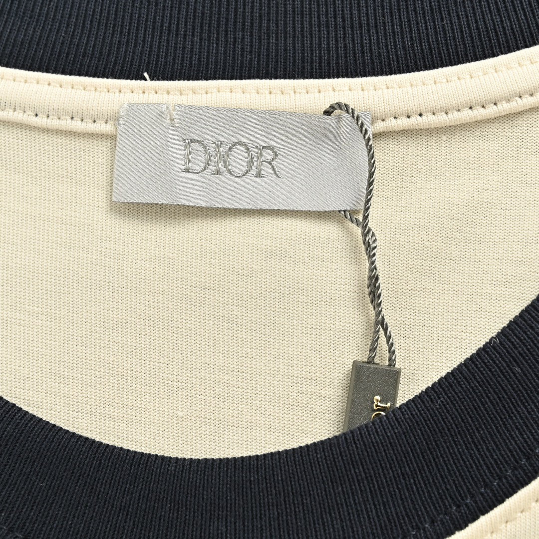 Dior Cream T-Shirt with Black Trim