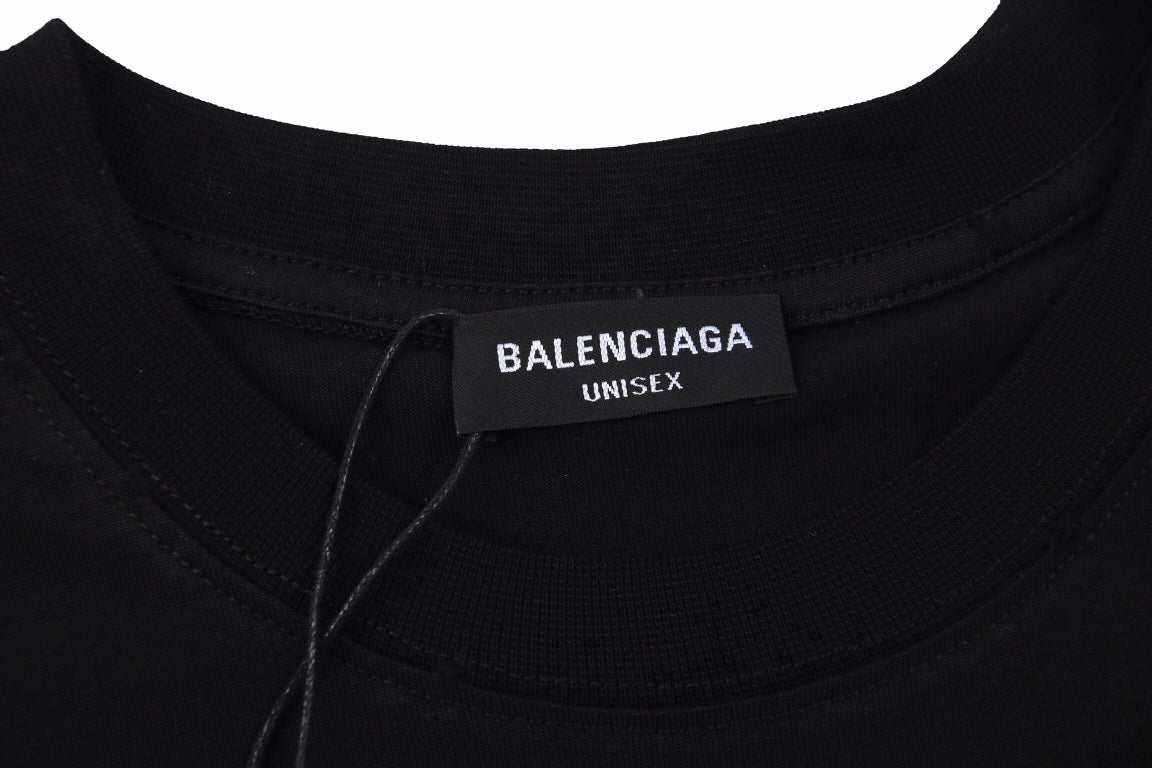 BALENCIAGA CALLIGRAPHY LOGO T-SHIRT BLACK