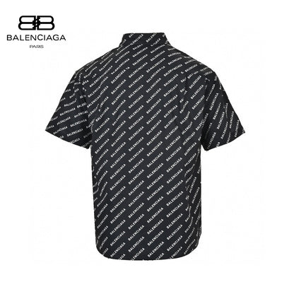 Balenciaga All-Over Logo Print Shirt (Black)