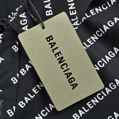 Balenciaga All-Over Logo Print Shirt (Black)