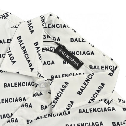 Balenciaga All-Over Logo Print Shirt (White)