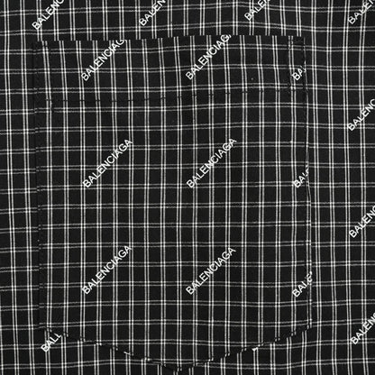 Balenciaga Allover Logo Check Shirt