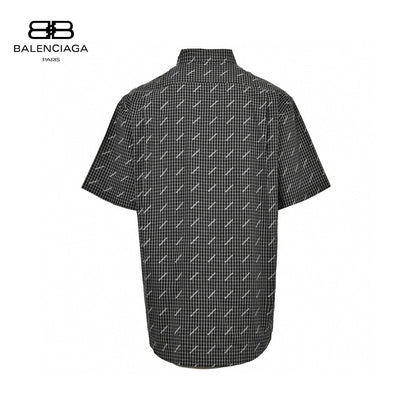 Balenciaga Allover Logo Check Shirt