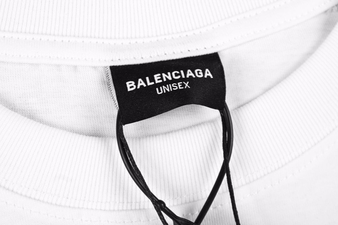 Balenciaga Allover Logo Print T-Shirt - White