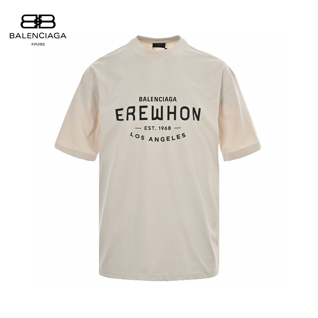 Balenciaga Beige T-Shirt with EREWHON Graphic