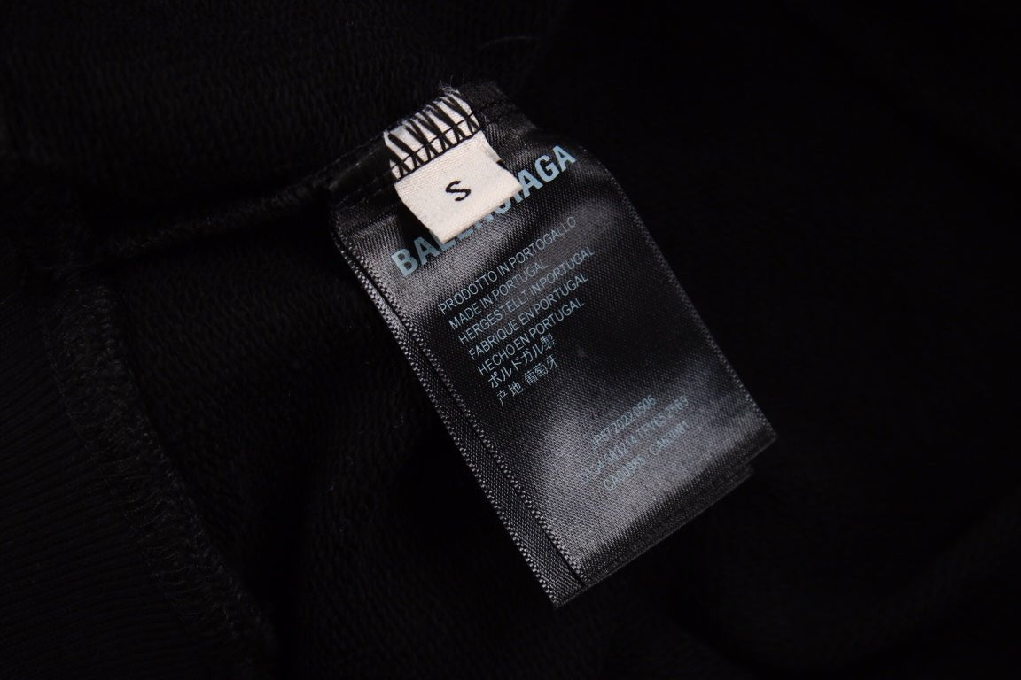 Balenciaga Black Distorted Logo Hoodie