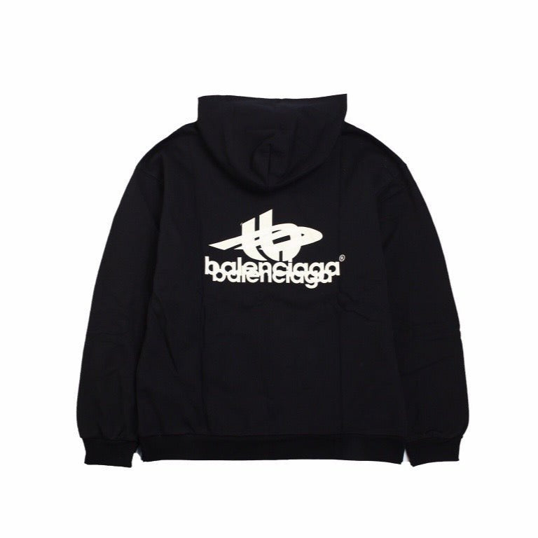 BALENCIAGA GRAPHIC LOGO HOODIE BLACK