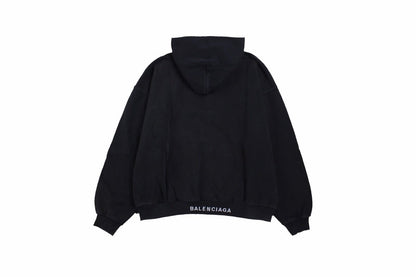 Balenciaga Black Hoodie with "I Love" Graphic