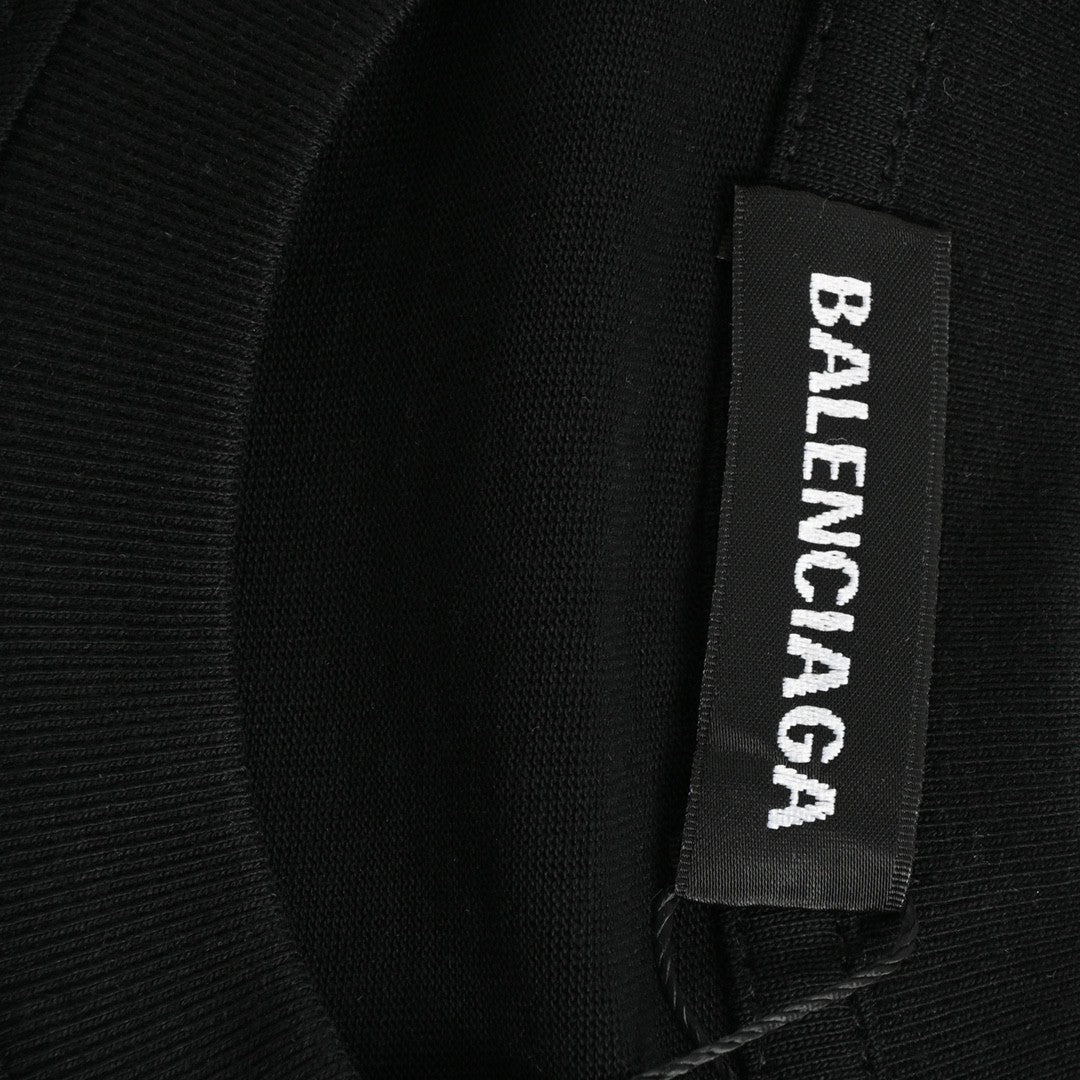 Balenciaga Black T-Shirt with Graphic Design