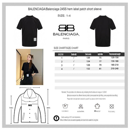 Balenciaga Black T-Shirt with Label Detail