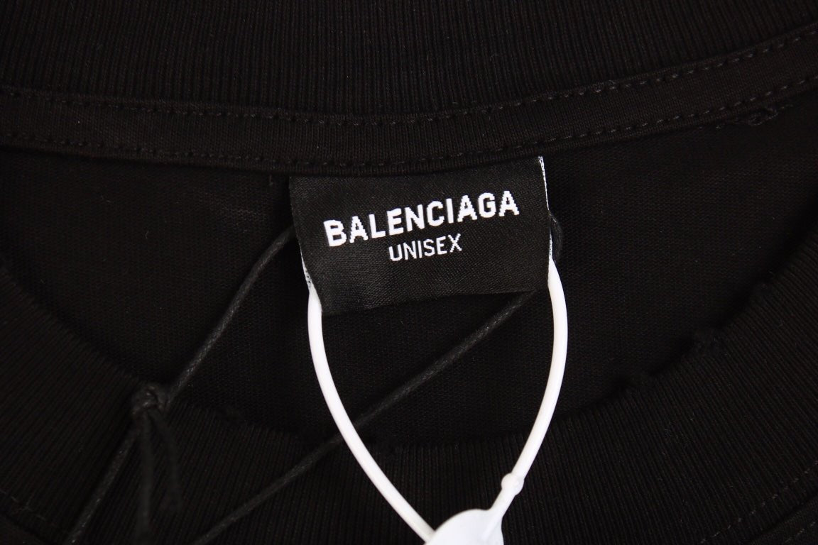 BALENCIAGA METALLIC DESIGN T-SHIRT BLACK