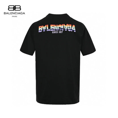 Balenciaga Black T-Shirt with Mountain Graphic