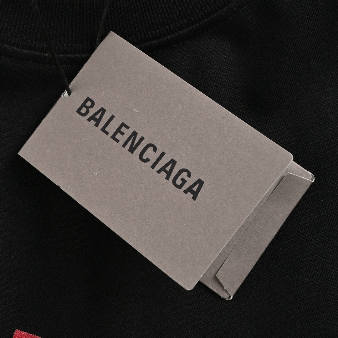 Balenciaga Black T-Shirt with Mountain Graphic