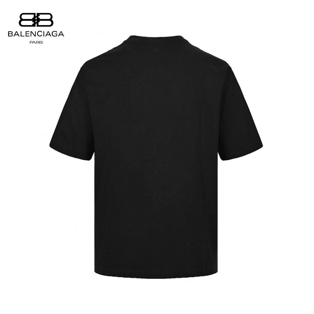 Balenciaga Blue Logo T-Shirt (Black)