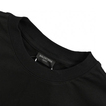 Balenciaga Blue Logo T-Shirt (Black)