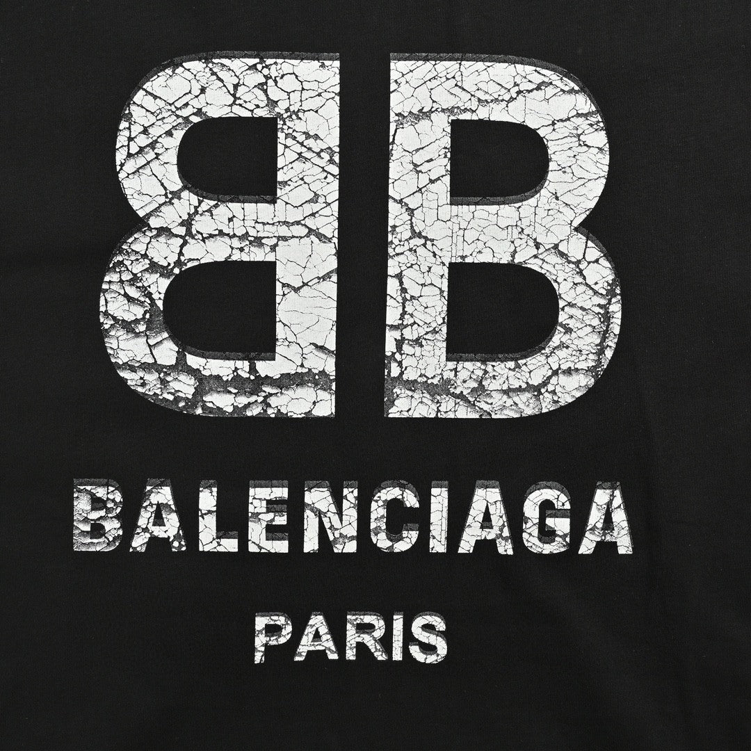 Balenciaga Cracked 'BB' Logo T-Shirt (Black)