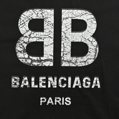 Balenciaga Cracked 'BB' Logo T-Shirt (Black)