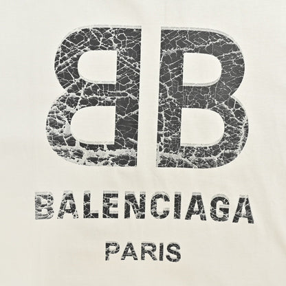 Balenciaga Cracked Logo T-Shirt (White)