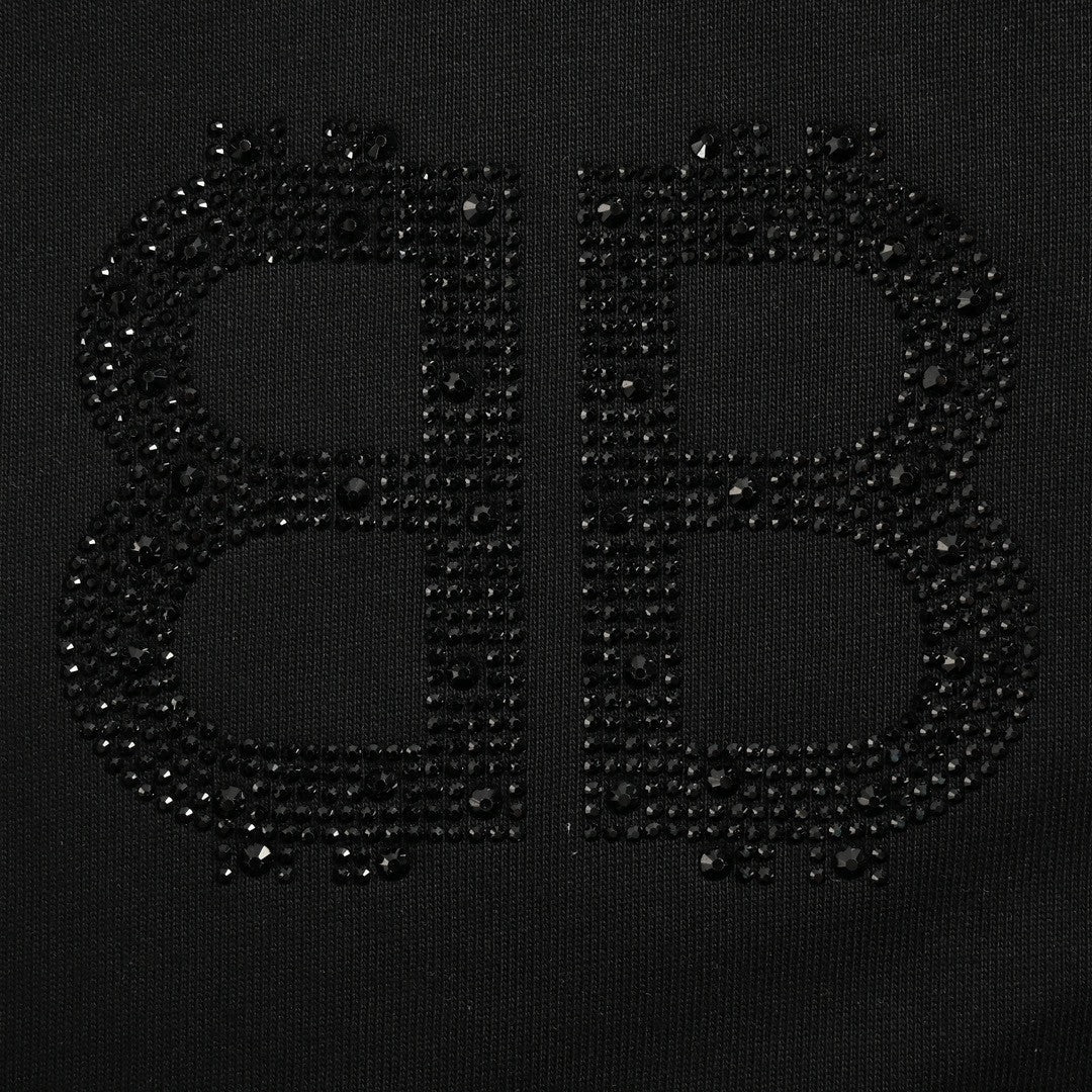 Balenciaga Crystal Logo T-Shirt in Black