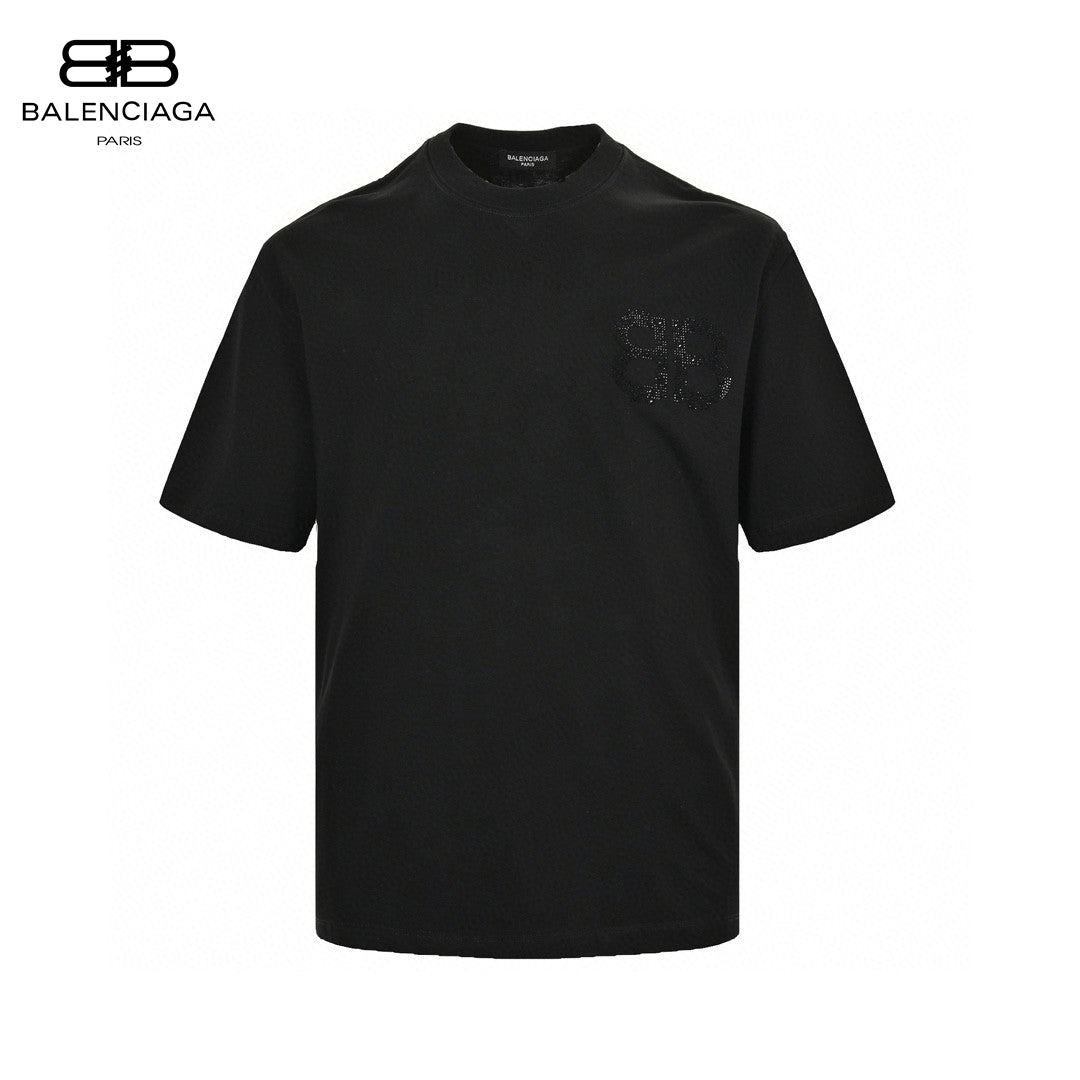 Balenciaga Crystal Logo T-Shirt in Black