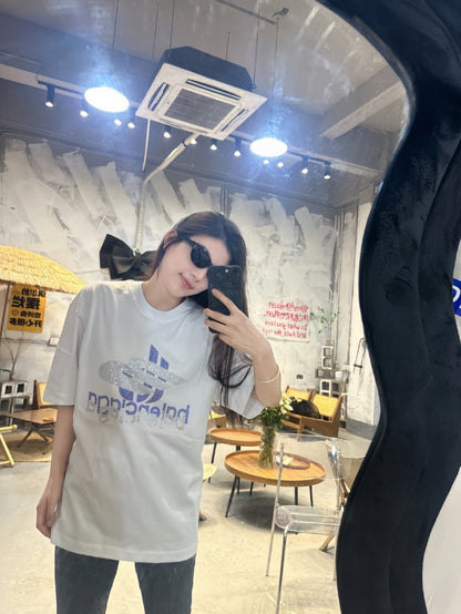 Balenciaga Crystal Logo T-Shirt in White