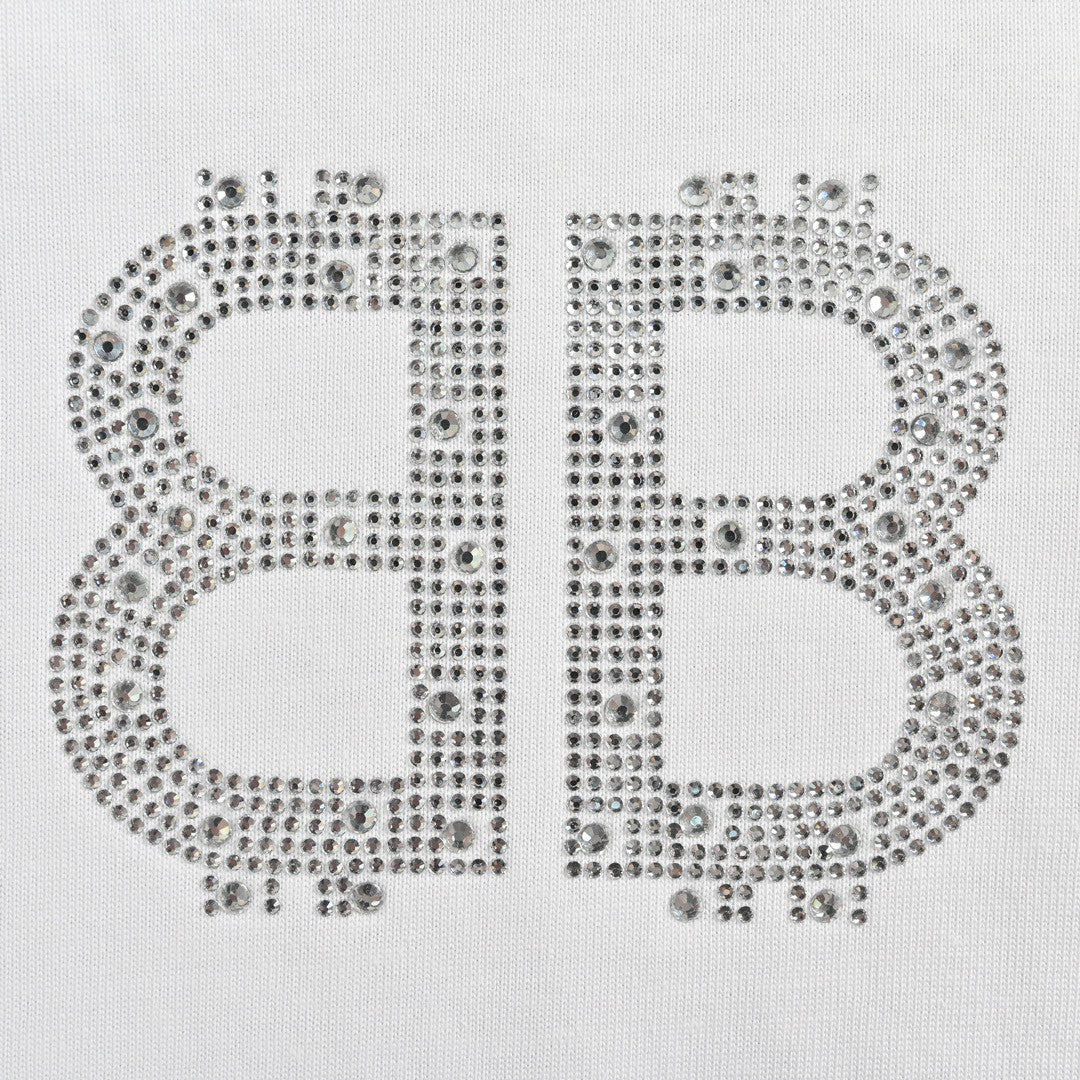 Balenciaga Crystal Logo T-Shirt in White