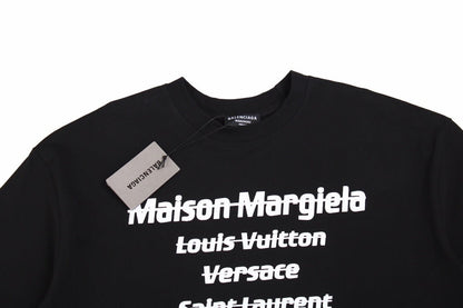 BALENCIAGA DESIGNER NAMES T-SHIRT BLACK