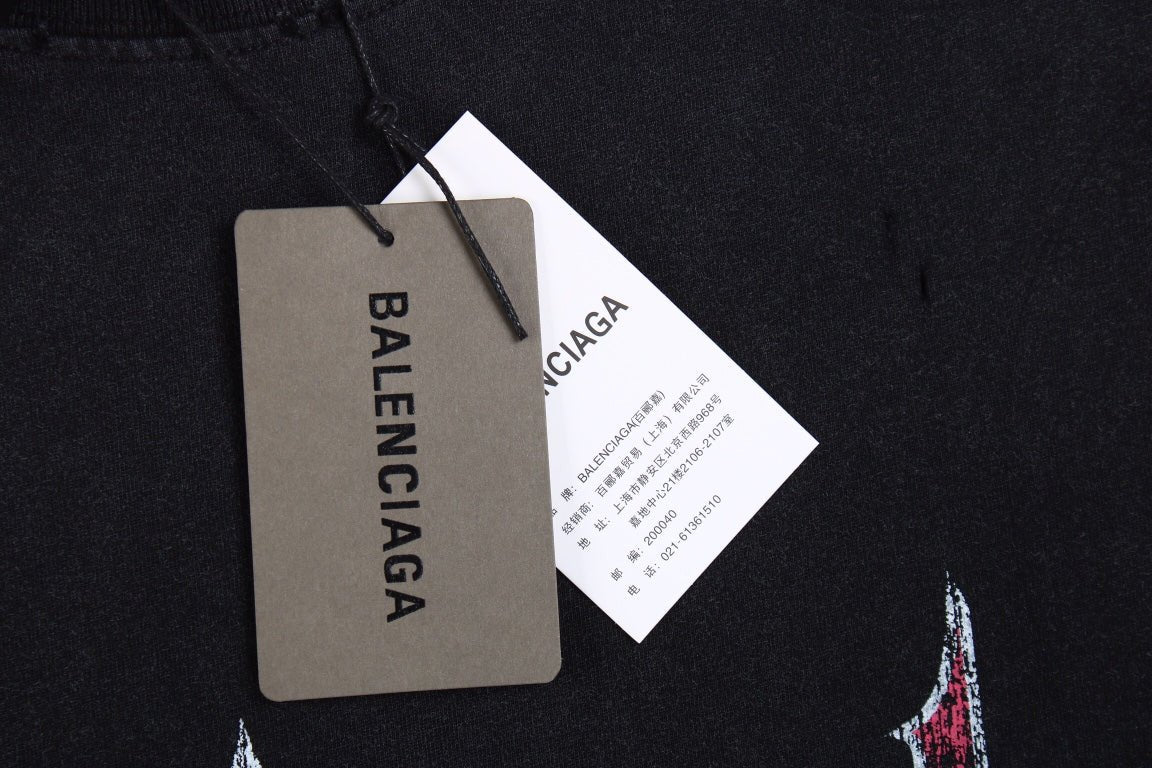 BALENCIAGA DEVIL'S EIFFEL TOWER GRAPHIC T-SHIRT BLACK