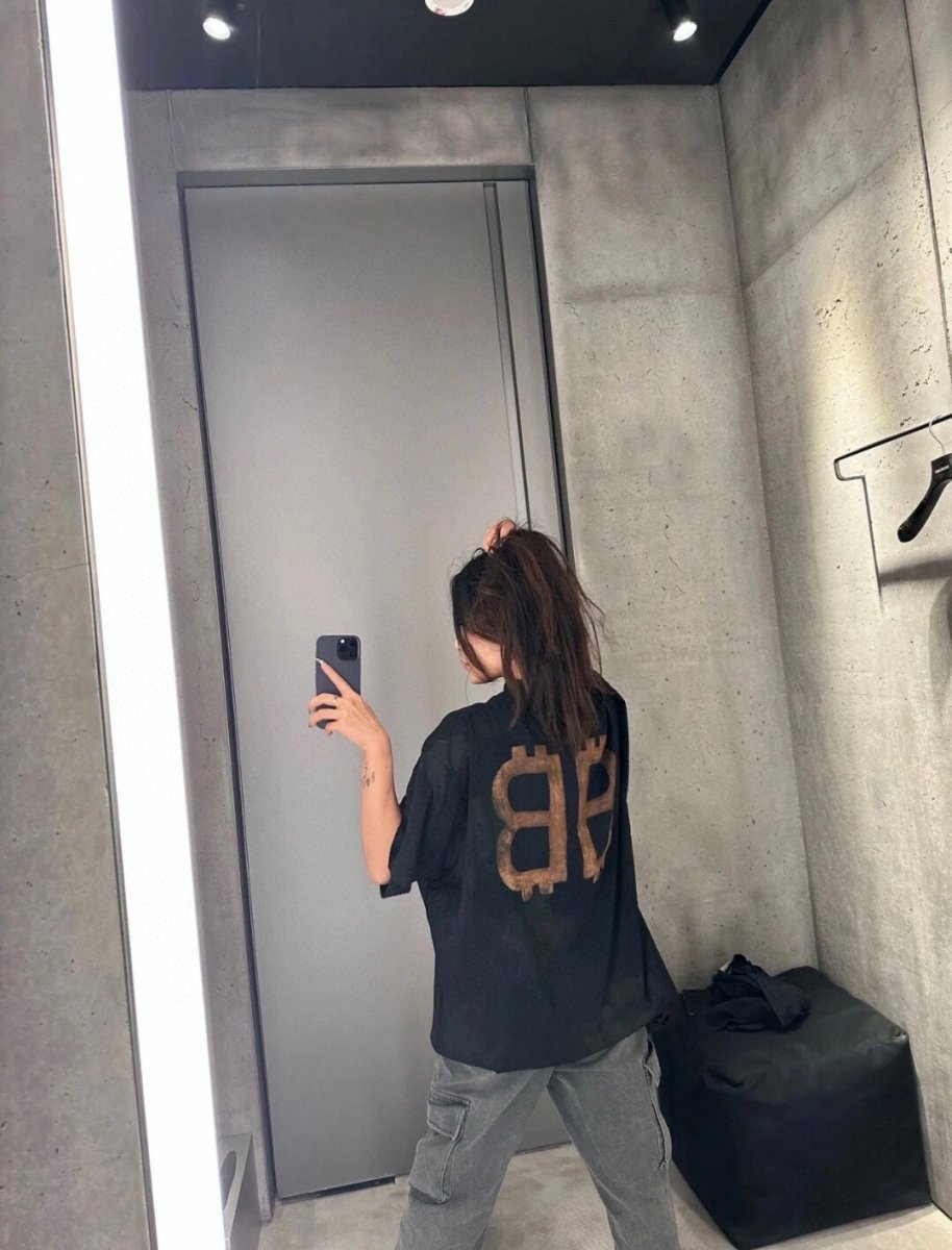 Balenciaga Distressed BB Logo T-Shirt