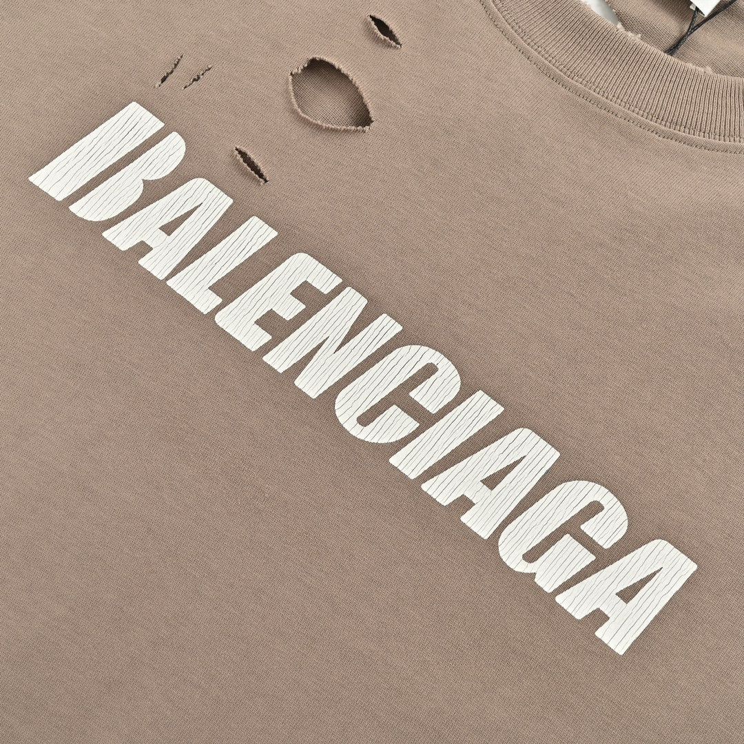 Balenciaga Distressed Logo T-Shirt