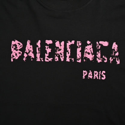 Balenciaga Distressed Logo T-Shirt in Black