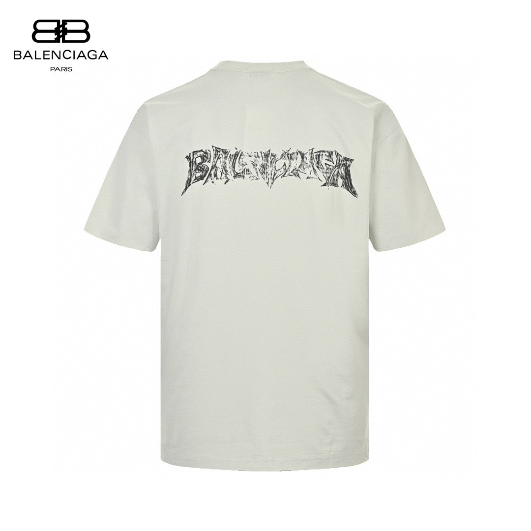 Balenciaga Distressed Logo T-Shirt in White