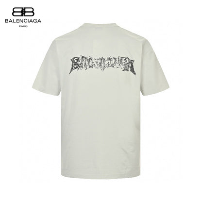 Balenciaga Distressed Logo T-Shirt in White