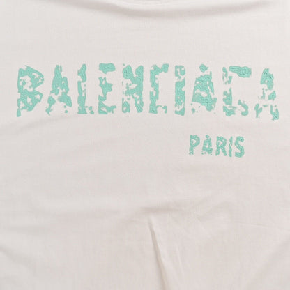 Balenciaga Distressed Logo T-Shirt in White