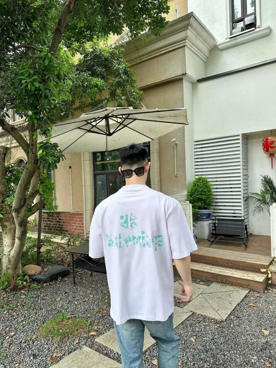 Balenciaga Distressed Logo T-Shirt in White