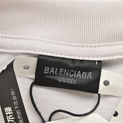 Balenciaga Distressed Logo T-Shirt in White