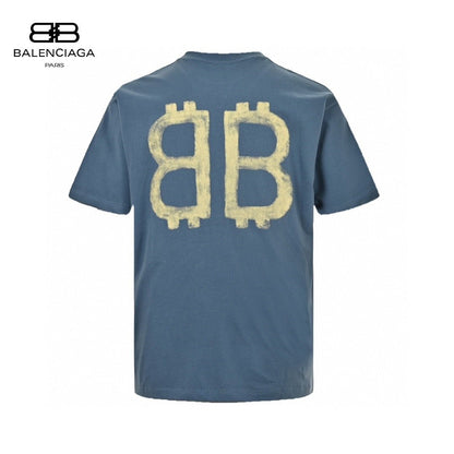 Balenciaga Double B Bitcoin T-Shirt (Blue)