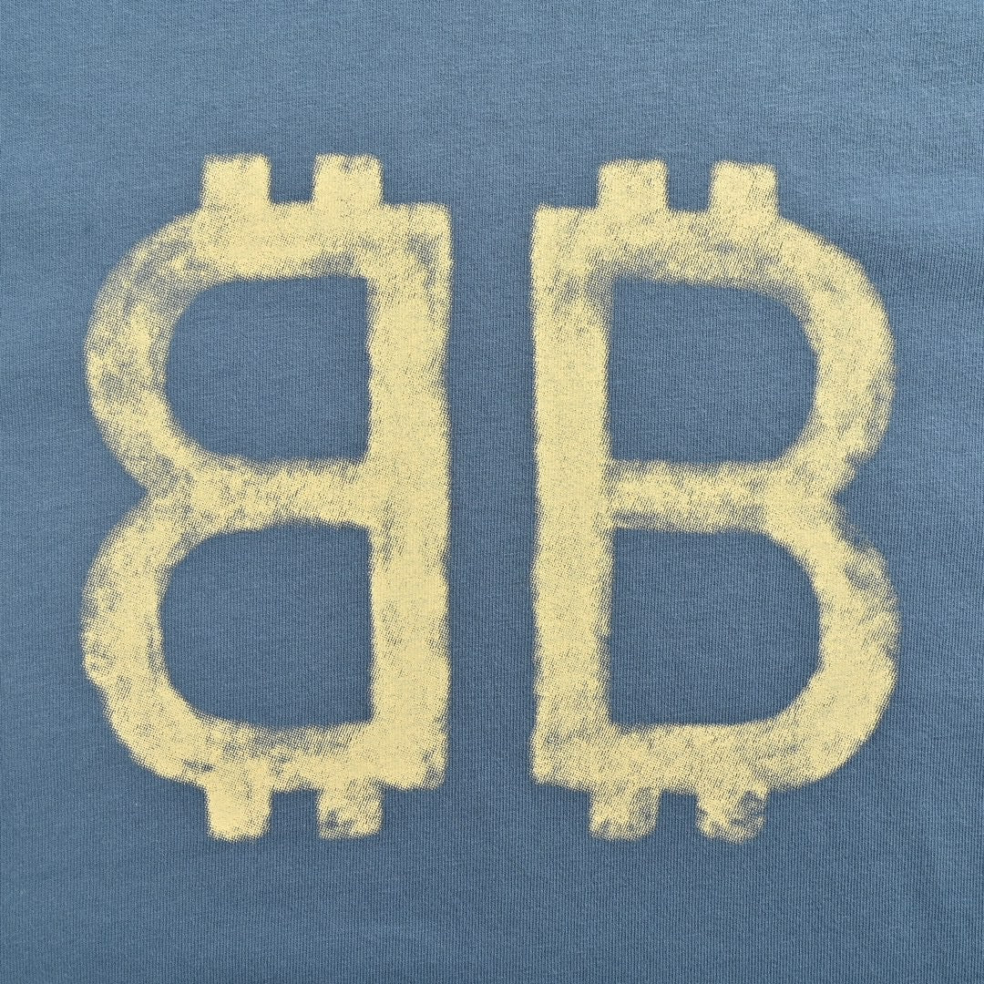 Balenciaga Double B Bitcoin T-Shirt (Blue)