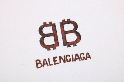 BALENCIAGA DOUBLE B LOGO T-SHIRT WHITE