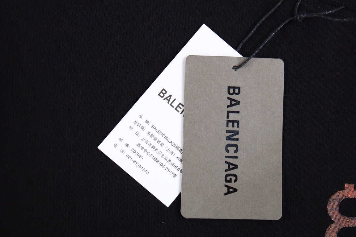 BALENCIAGA DOUBLE B LOGO T-SHIRT BLACK