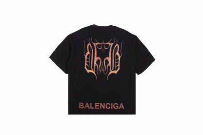 BALENCIAGA DOUBLE B LOGO T-SHIRT BLACK