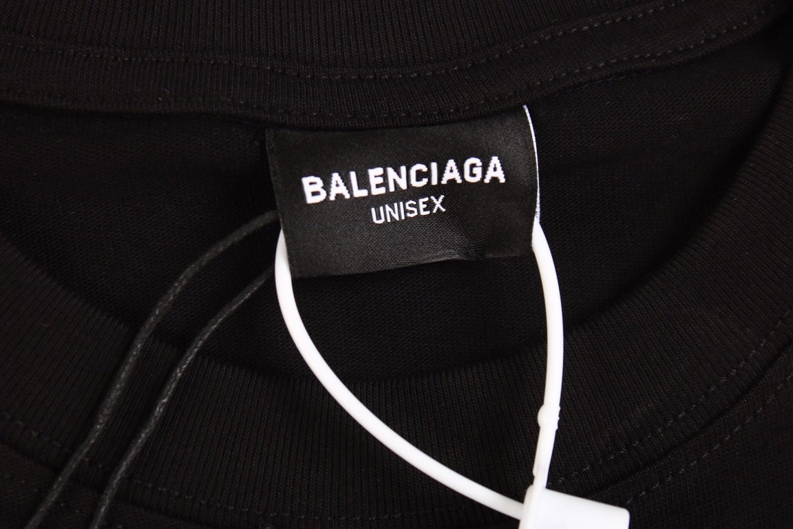 BALENCIAGA DOUBLE B LOGO T-SHIRT BLACK