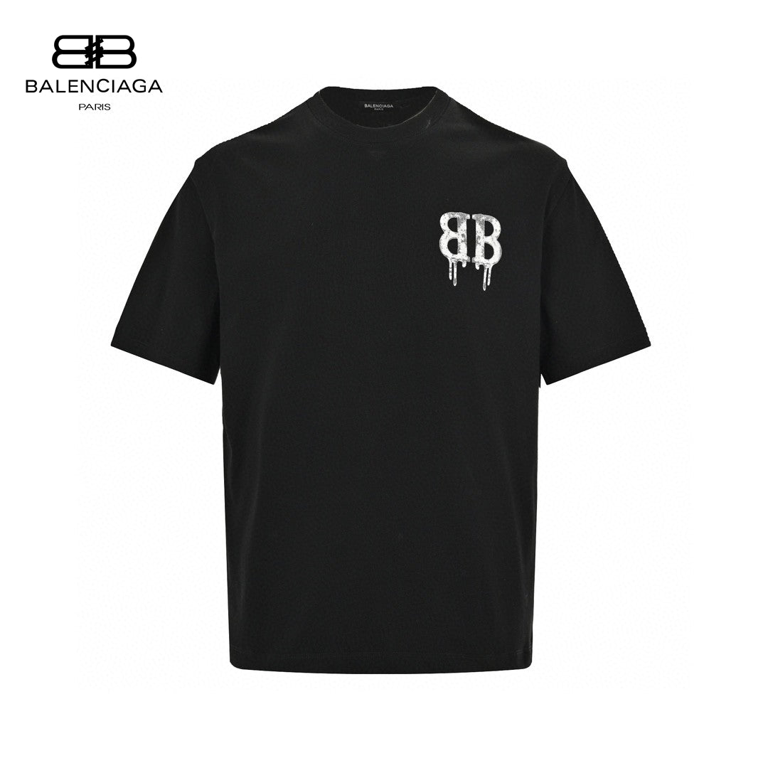 Balenciaga Dripping BB Logo T-Shirt (Black)