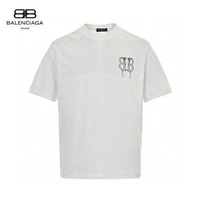 Balenciaga Dripping BB Logo T-Shirt (White)