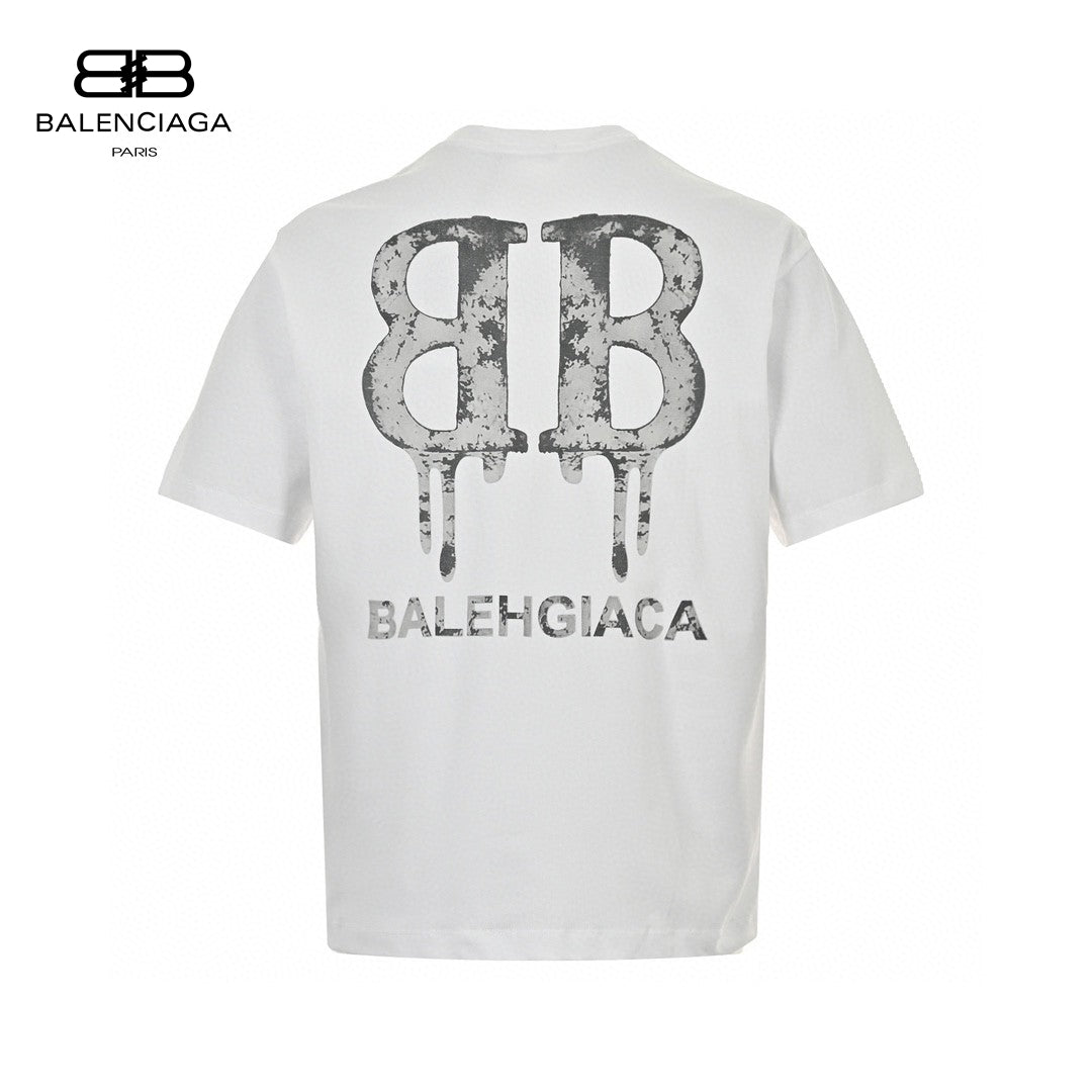 Balenciaga Dripping BB Logo T-Shirt (White)