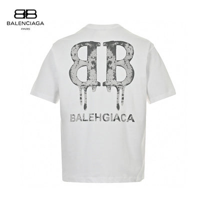 Balenciaga Dripping BB Logo T-Shirt (White)