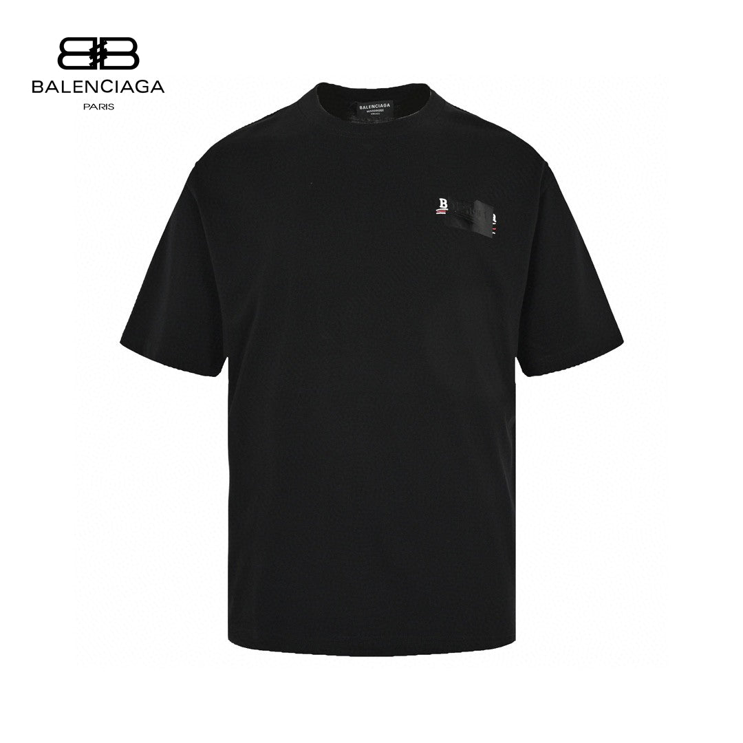 Balenciaga Embroidered Patch Logo T-Shirt (Black)