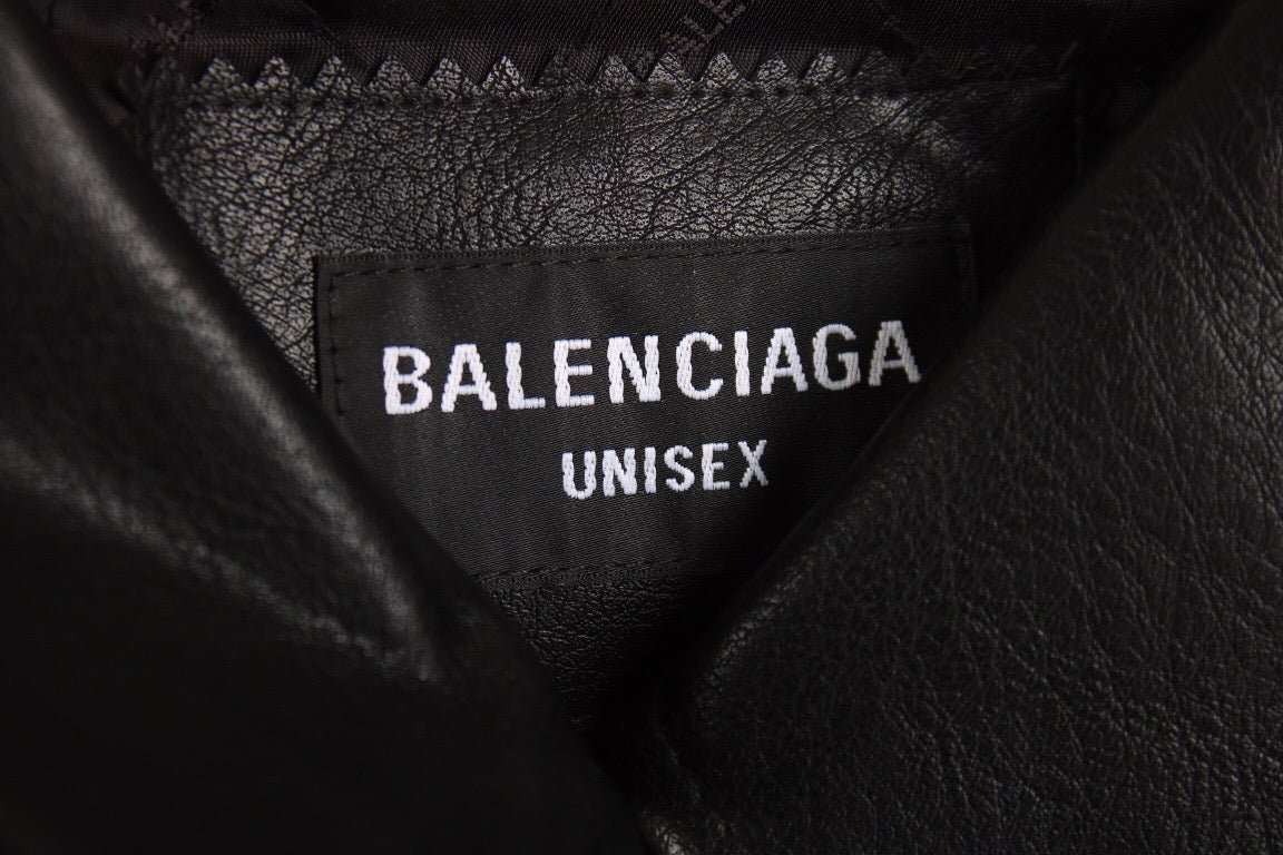 BALENCIAGA FAUX LEATHER JACKET BLACK