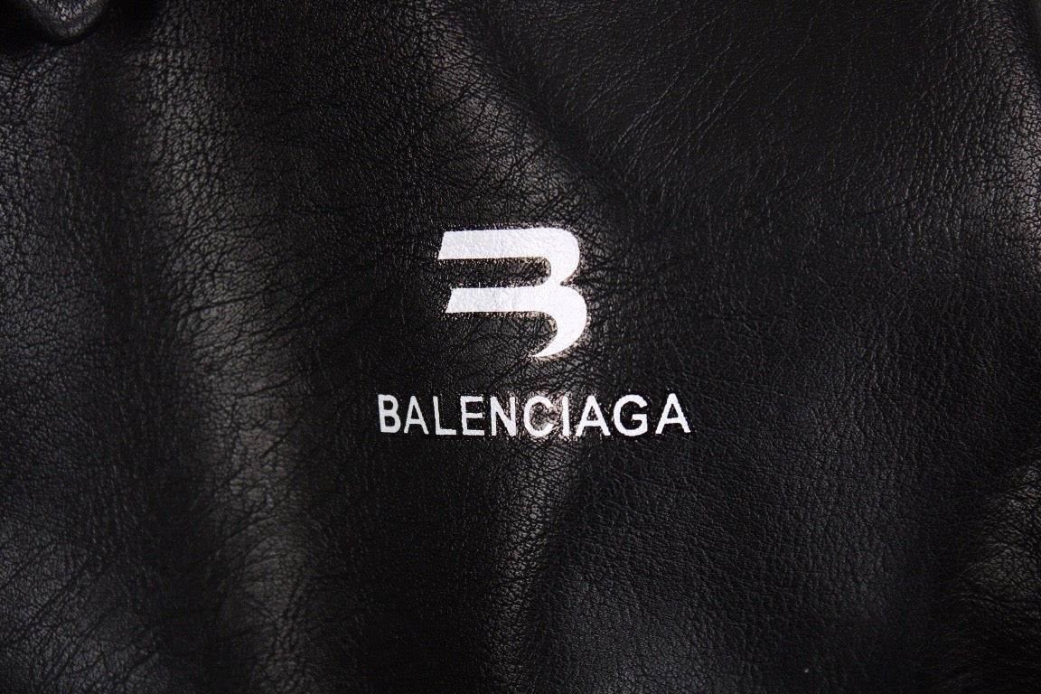 BALENCIAGA FAUX LEATHER JACKET BLACK